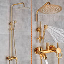 GobekUsa Gold Polish 8" Rain Shower System Wall Mounted Bathtub Faucet