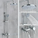 GobekUsa Gold Polish 8" Rain Shower System Wall Mounted Bathtub Faucet