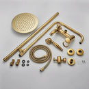 GobekUsa Gold Polish 8" Rain Shower System Wall Mounted Bathtub Faucet
