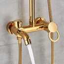 GobekUsa Gold Polish 8" Rain Shower System Wall Mounted Bathtub Faucet