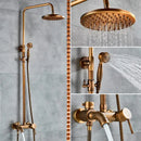 GobekUsa Gold Polish 8" Rain Shower System Wall Mounted Bathtub Faucet