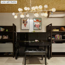GobekUsa Gold Prismatic Glass Ball Linear Chandelier - Modern Metal Island Light with 18 Lights - Ideal for Hotels