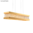 GobekUsa Gold Rectangular Frame Crystal Pendant Light - Contemporary 6-Bulb Island Hanging Lamp