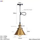 GobekUsa Gold Retro Edison LED Pendant Lights for Dinning Living Room Industrial Decor