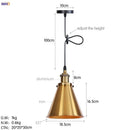 GobekUsa Gold Retro Edison LED Pendant Lights for Dinning Living Room Industrial Decor