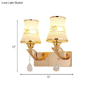 GobekUsa Gold Ribbed Glass Wall Sconce Light - Traditional 2-Bulb Fixture for Dining Room