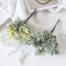 Gold silver and green eucalyptus leaves artificial plants wedding decor by Decorbites