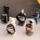 Gold & silver bear statue watch rack bedroom storage stand by Decorbites