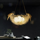 GobekUsa Bird's Nest Pendant Lights Gold Silver Aluminum Wire Nordic Art E27 Restaurant Bedroom