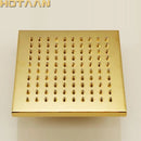 GobekUsa Gold Square OverHead Rain Shower Head Copper Bathroom Shower