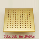 GobekUsa Gold Square OverHead Rain Shower Head Copper Bathroom Shower