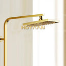 GobekUsa Gold Square OverHead Rain Shower Head Copper Bathroom Shower