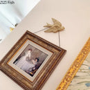 Gold swallow dove wall hanging hooks living room decor by Decorbites