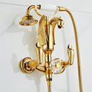 GobekUsa Gold Swan Bathtub & Shower Faucet Set - Wall Mounted Bathroom Mixer Tap