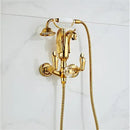 GobekUsa Gold Swan Bathtub & Shower Faucet Set - Wall Mounted Bathroom Mixer Tap