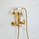GobekUsa Gold Swan Bathtub & Shower Faucet Set - Wall Mounted Bathroom Mixer Tap