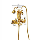 GobekUsa Gold Swan Bathtub & Shower Faucet Set - Wall Mounted Bathroom Mixer Tap