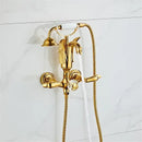 GobekUsa Gold Swan Bathtub & Shower Faucet Set - Wall Mounted Bathroom Mixer Tap
