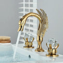 GobekUsa Gold Swan Crystal Handle Bathroom Faucet - Deck Mounted Basin Mixer Tap