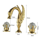 GobekUsa Gold Swan Crystal Handle Bathroom Faucet - Deck Mounted Basin Mixer Tap