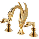 GobekUsa Gold Swan Crystal Handle Bathroom Faucet - Deck Mounted Basin Mixer Tap