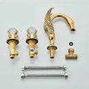 GobekUsa Gold Swan Crystal Handle Bathroom Faucet - Deck Mounted Basin Mixer Tap