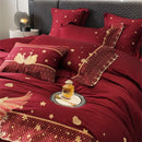 GobekUsa Gold Swan Love Wedding Bedding Set, Egyptian Cotton, 1000TC, 4 or 6Pcs