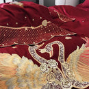 GobekUsa Gold Swan Love Wedding Bedding Set, Egyptian Cotton, 1000TC, 4 or 6Pcs