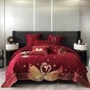 GobekUsa Gold Swan Love Wedding Bedding Set, Egyptian Cotton, 1000TC, 4 or 6Pcs
