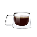 Gold swirl glass double wall coffee mug kitchen espresso cup by Decorbites