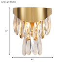 GobekUsa Gold Teardrop Crystal Drip Wall Sconce - Contemporary Indoor Lighting - 2 Bulb Surface Mount