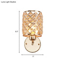 GobekUsa Gold Trellis Wall Sconce Lamp with Crystal Insert, Perfect for Living Room