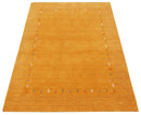 Gold Tribal Border Hand Loomed Wool Area Rug - Geometric Design by The Rug Decor