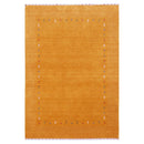 Gold Tribal Border Design Hand Loomed Wool Area Rug