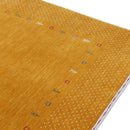 Gold Tribal Border Design Hand Loomed Wool Area Rug