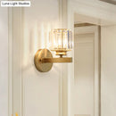 GobekUsa Gold Wall Lamp with Prismatic Crystal Shade - Postmodern Style