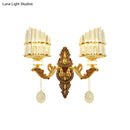GobekUsa Gold Wall Mount Light Arc Sconce Lamp for Corners - Modern Crystal Block Fixture