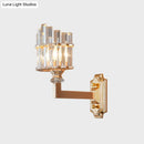 GobekUsa Gold Wall Mounted Lamp: Postmodern Clear Tri-Sided Crystal Rod Design