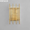 GobekUsa Gold Wall Mounted Light Fixture with Clear Crystal Rods - Modern Cylindrical/Rectangle Design - Ideal for Hallways (2 Heads)