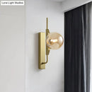 GobekUsa Gold Wall Sconce with White/Amber/Smoke Gray Glass Orb - Modern Bedroom Light Fixture