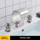 GobekUsa Gold Waterfall Double Handle Bathroom Basin Faucet