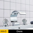 GobekUsa Gold Waterfall Double Handle Bathroom Basin Faucet