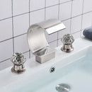 GobekUsa Gold Waterfall Double Handle Bathroom Basin Faucet