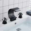 GobekUsa Gold Waterfall Double Handle Bathroom Basin Faucet