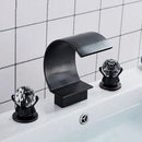 GobekUsa Gold Waterfall Double Handle Bathroom Basin Faucet