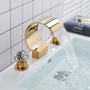 GobekUsa Gold Waterfall Double Handle Bathroom Basin Faucet