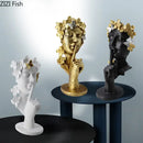 GobekUsa Gold Silence Is Gold Garland Figure Resin Sculpture Desk Decoration