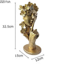 GobekUsa Gold Silence Is Gold Garland Figure Resin Sculpture Desk Decoration