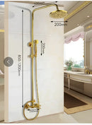 GobekUsa Dual Handle Wall Mounted Rainfall Shower System with Sliding Bar