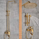 GobekUsa Dual Handle Wall Mounted Rainfall Shower System with Sliding Bar